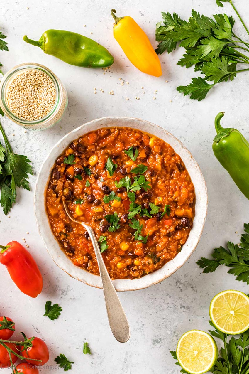 Quinoa chili Vegan glutenfree Ricetta vegan Veganly.it