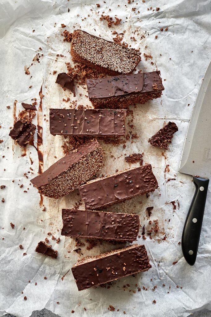 Barrette di cioccolato e amaranto